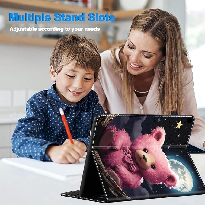 Case for All-New Amazon Kindle Fire HD 8 &amp 8 Plus Tablet (12th Generation/10th Generation 2022/2020 Release) 8 Durable Shockproof Protective Cover，Pug Weightlifting