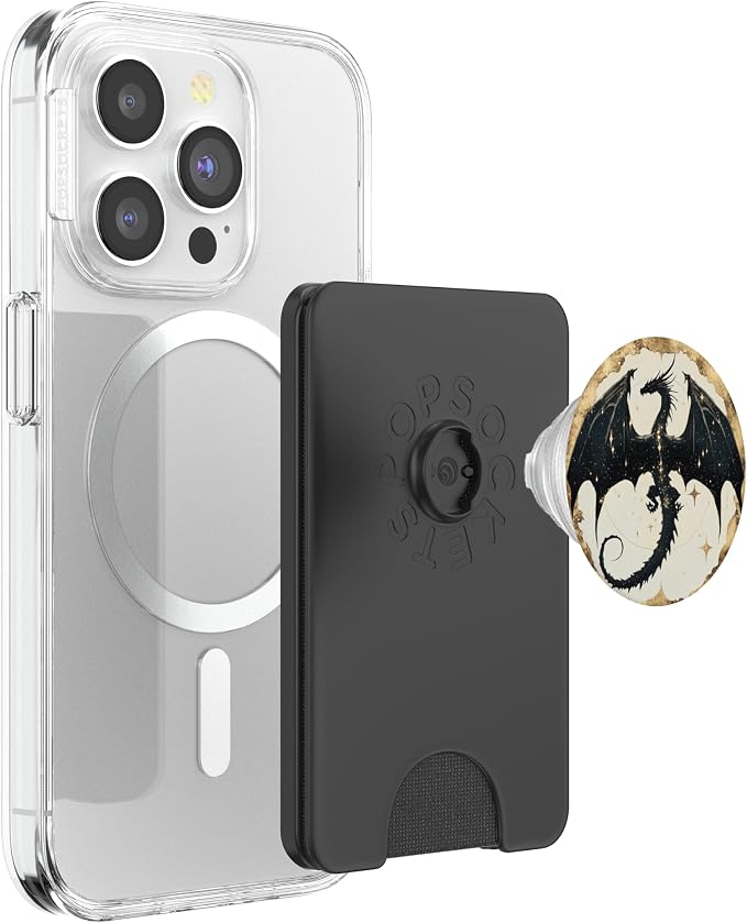 Book Dragon Librarian Mythical Creature Flame Wyvern Fantasy PopSockets PopGrip for MagSafe