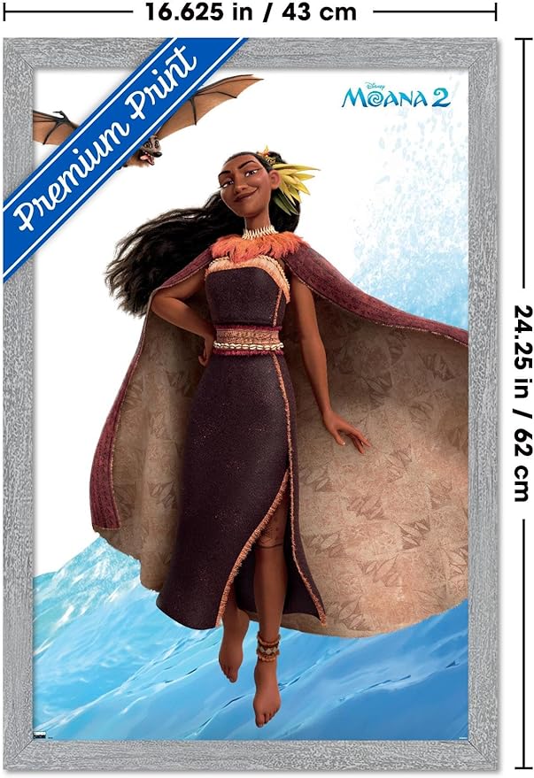 Trends International Disney Moana 2 - Matangi Wall Poster, 22.4L x 14.7W, Gray Framed Version