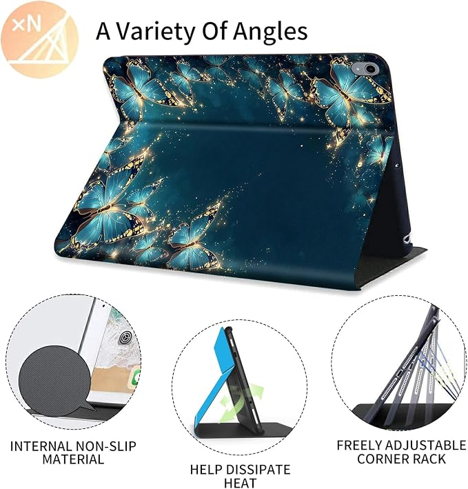 Case for iPad (A16) 11th Generation 11 Inch (2025) for iPad 10th Generation Case 10.9 Inch (2022)Slim Shockproof Shell PU Leather Stand Cover w/Auto Sleep Wake-American Eagle Rebirth of Fire