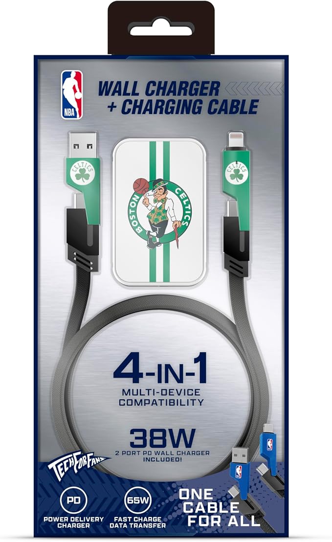 SOAR NBA Slim Wall Charger and 4 In 1 Multi Charging Cable
