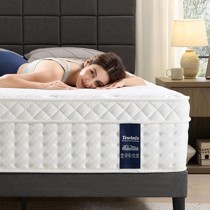 12 Inch Twin XL Mattress, Plush Hybrid Mattresses with Gel Memory Foam in a Box, Individual Pocket Springs for Pressure Relief & Motion Isolation, CertiPUR-US Certified,100-Night Trial