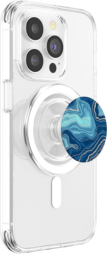 Elegant Ocean Blue Watercolor Abstract Swirl Pattern PopSockets Adhesive PopGrip