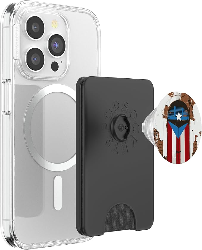 Puerto Rico Flag on Door PopSockets Adhesive PopGrip
