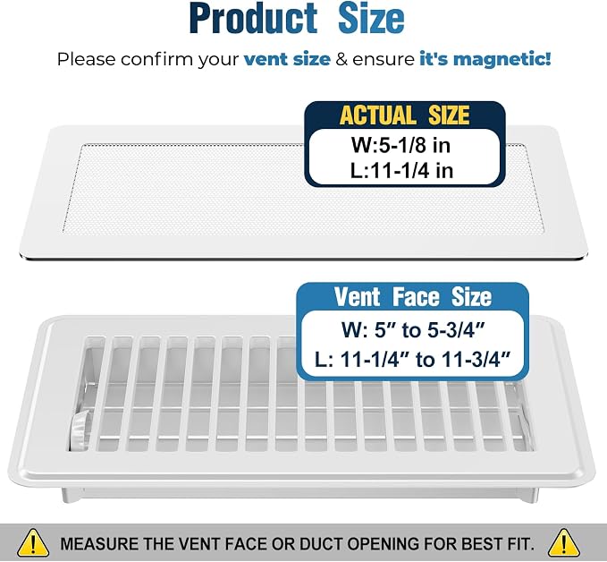 Magnetic Vent Covers with Vent Screen 5.1x11.3 Inch, Ceiling Air Vents to Block