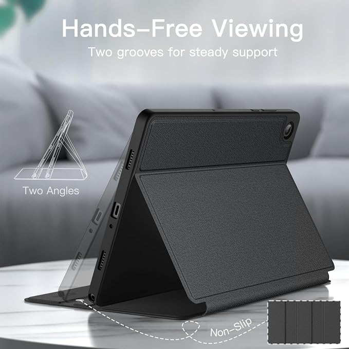 JETech Folio Case Cover for Samsung Galaxy Tab A11 Plus Black | Multi-Angle Stand Cover Slim Protective Cover Auto Wake/Sleep