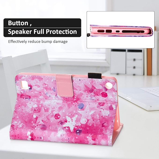 Case for Kindle Fire 7 TabletDteck Full Protective Flip Adjustable Stand Auto Wake/Sleep Smart Cover with Pencil Holder for Kindle Fire 7 Tablet 9th/7th/5th Generation 2019/2017/2015 ReleaseKing Dog