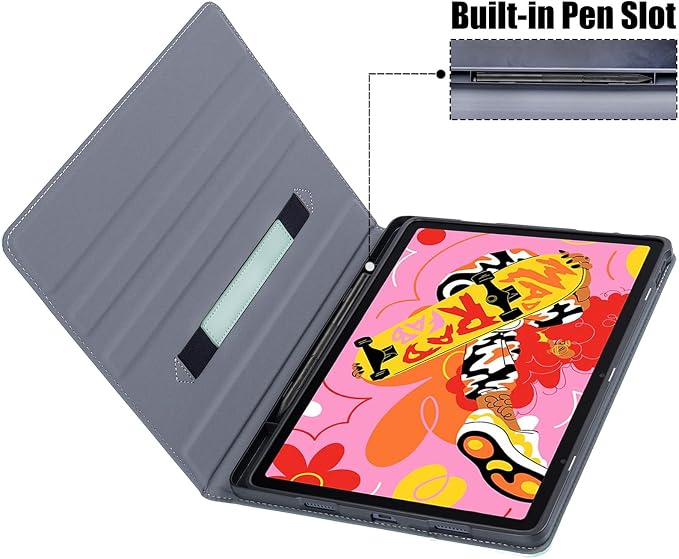 Stand Case for Wacom Movinkpad 11 Tablet Black | PU Leather Protective Coverwith Pen Holder &amp Pocket/Hand Strap Multiple-angles Viewing StandSoft TPU Back Shell