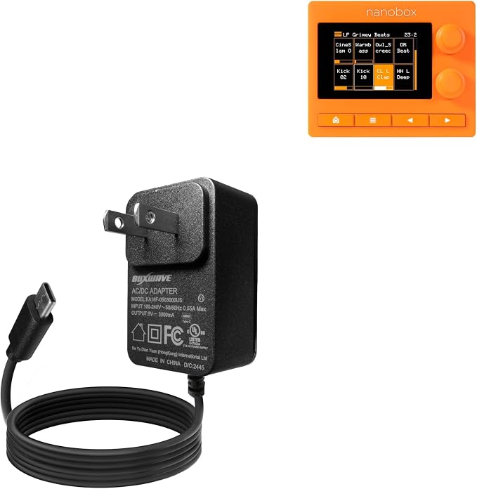 BoxWave Charger Compatible with 1010music Nanobox Tangerine - Wall Charger Direct (15W) Rapid Charge Your Device with Built-in 3ft Cable