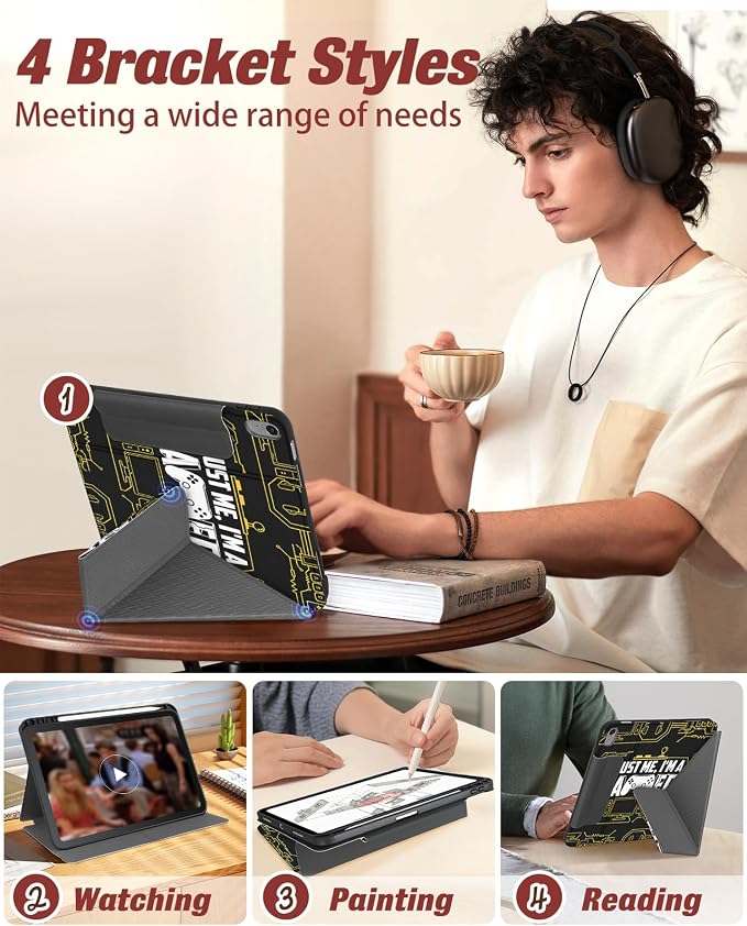 for iPad 9th/8th/7th Generation 10.2 Inch Case with Pen Holder for Boys Girls Women Men Cute Cartoon Anime Cool Funny Protector Stand Tablet Cover for Apple i Pad 7/8/9 Book Cat