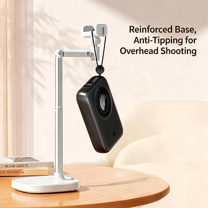 Adjustable Cell Phone Stand360° Rotating Lifting Mobile Phone Holder | for DeskVideo Recording HomeOffice Compatible with All iPhone for Galaxy