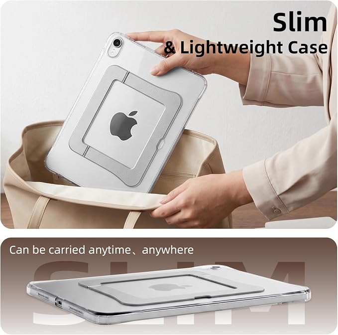 Kickstand Case for iPad mini 7 A17 Pro Slim Protective Clear Cover for iPad mini 7th/6th Generation 8.3 Inch 2024/2021 Sturdy Adjustable Multi-Angle Stand Blue