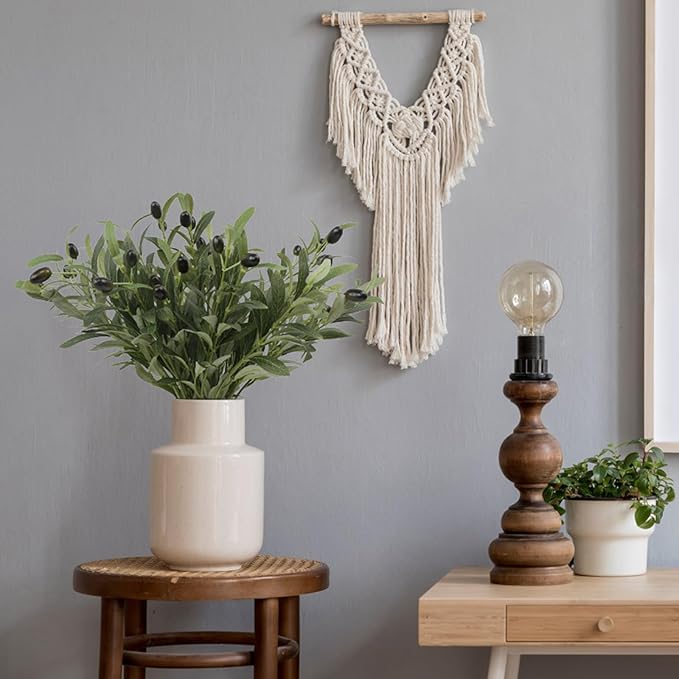 Leftover 6PCS 18Inch Faux Olive Branches for Vase,Artificial Olive Tree Branches,Fake Plants,Greenery Stems,Eucalyptus Stems,Green Leaves for Centerpieces Decoration,Home Decor,Coffee Table Decor