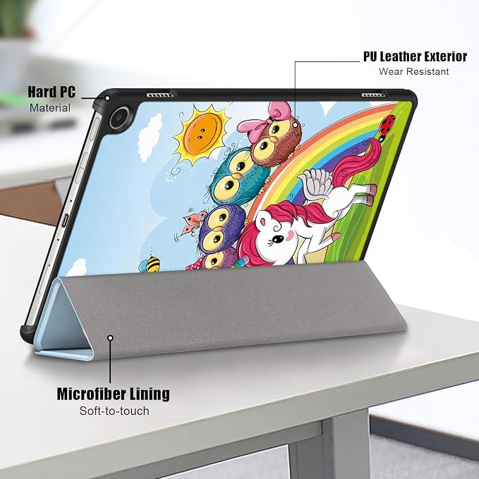 Slim Case for Amazon Fire Max 11 Tablet (13th Generation 2023 Release) Trifold Lightweight Hard Shell PU Leather Stand Folio Protective Cover with Auto Wake/Sleep Colored Graffiti Doodle