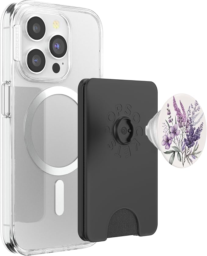 Purple Lavender Blossom Leaves Flowers Floral Girly PopSockets Adhesive PopGrip