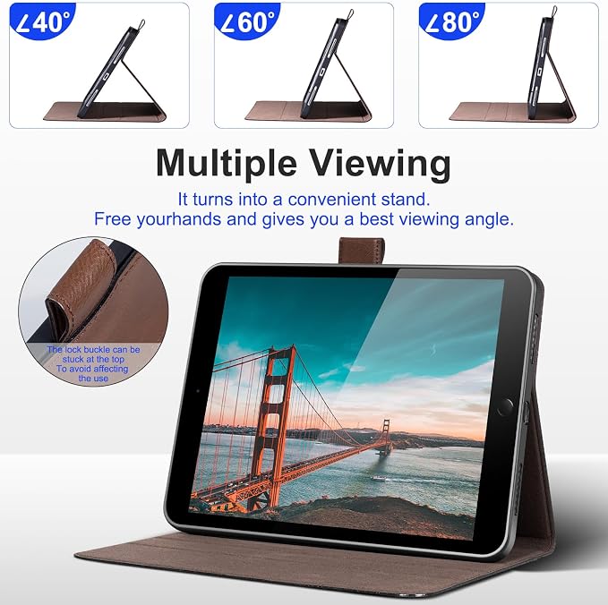 Leather Case for iPad 9th/8th/7th Gen 10.2 Inch (2021/2020/2019) | Premium Leather Folio Cover with Magnetic Closure Adjustable Stand Auto Sleep/Wake shockproof Protective CaseBlack
