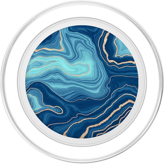 Elegant Ocean Blue Watercolor Abstract Swirl Pattern PopSockets Adhesive PopGrip