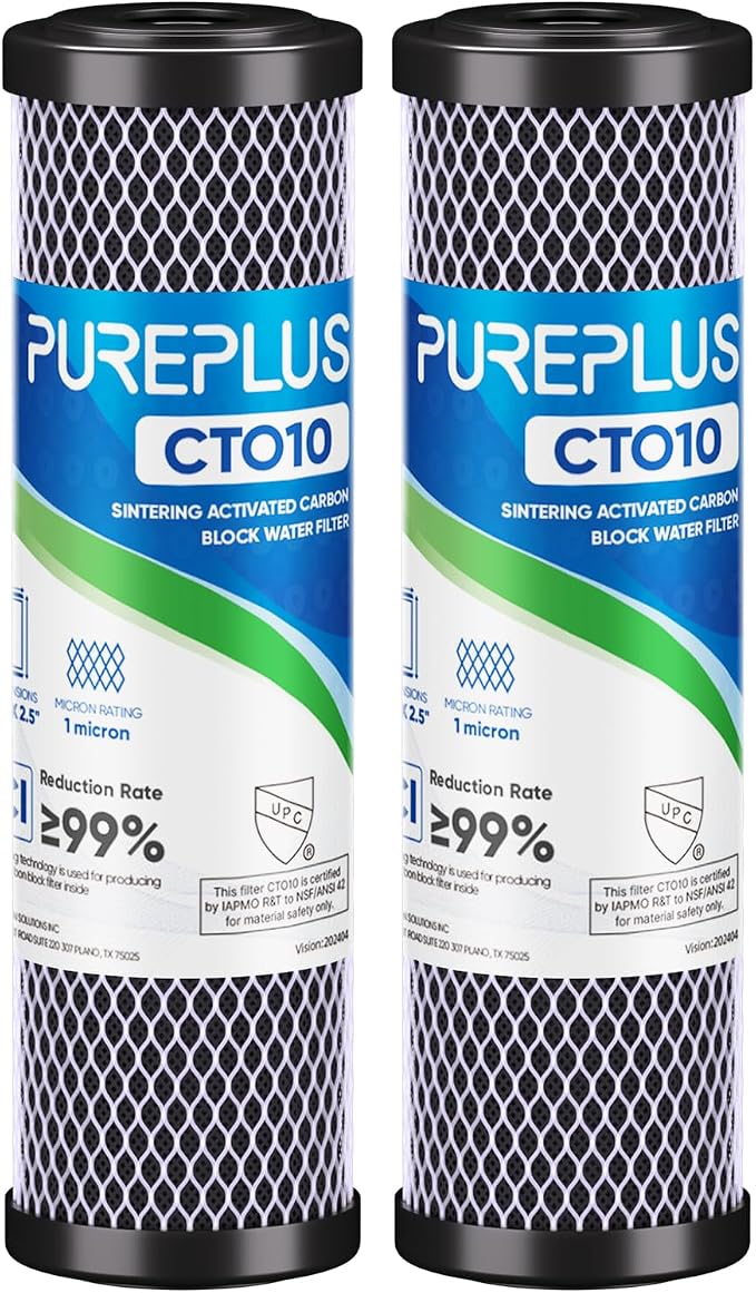 1 Micron 2.5" x 10" Whole House CTO Carbon Water Filter Cartridge Replacement