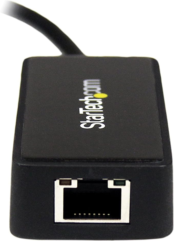 StarTech.com USB 3.0 Ethernet Adapter - USB 3.0 Network Adapter NIC with USB Port - USB to RJ45 - USB Passthrough (USB31000SPTB), Black, 0.7" x 1.4" x 5" x 5"