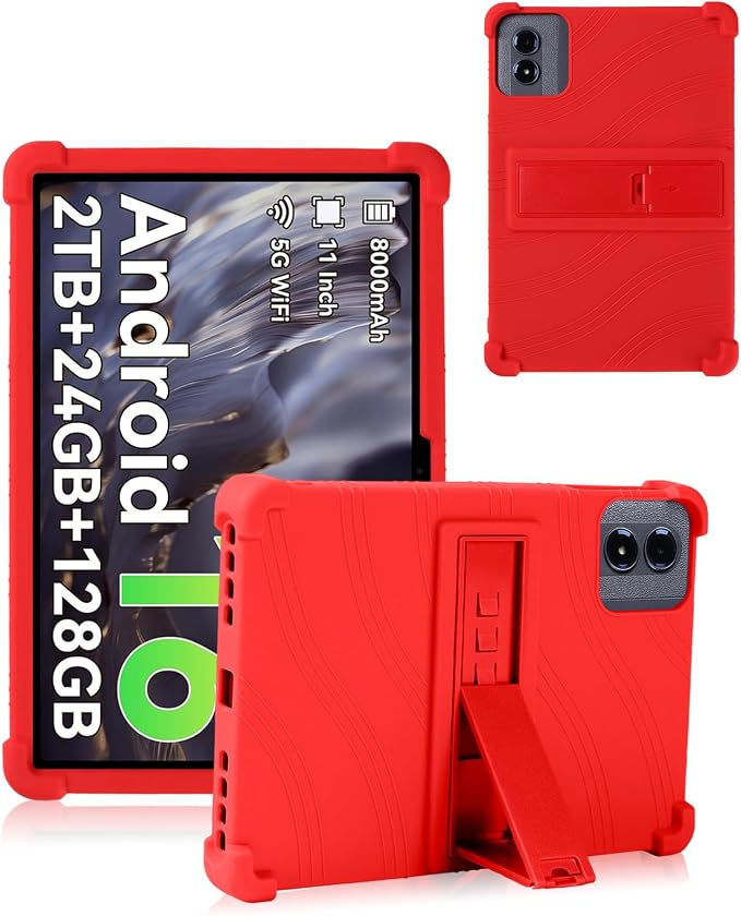 Case Compatible with TABWEE T50 11 inch Tablet – Shockproof Silicone Protective Case with Kickstand Anti-Slip Drop-Resistant Business Style (Black)