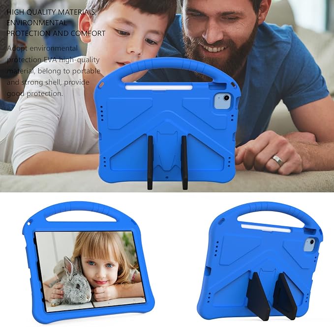 Dteck Kids Case for iPad 10.2 - Shockproof Rugged EVA Handle Stand Child Proof Case for iPad 9/8/7 Generation Black
