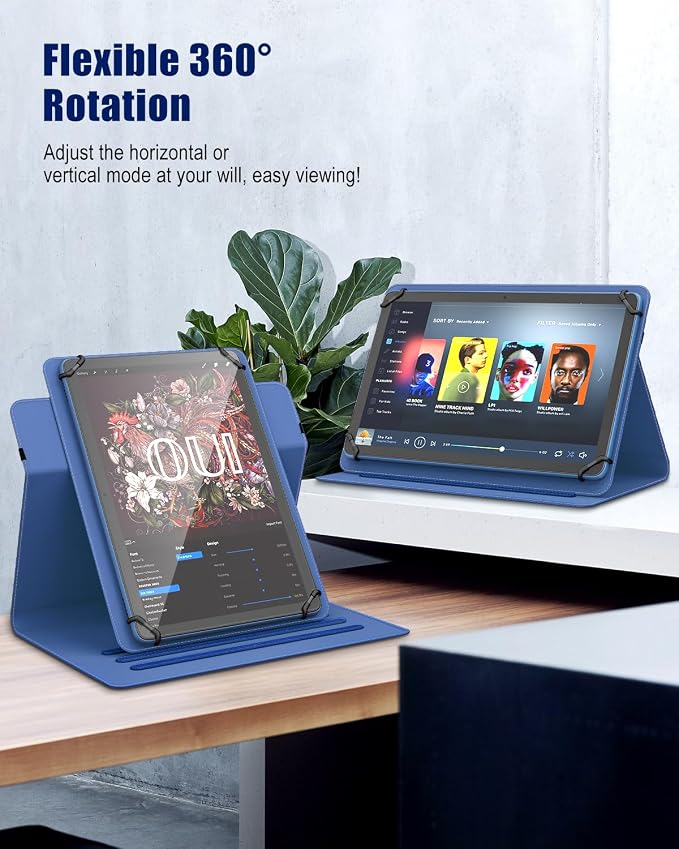 TiMOVO Universal Rotating Case for 11 Inch Tablet Black | 360 Degree Rotating Stand Pen Pocket 9 10 10.1 Inch Android Touchscreen Compatible