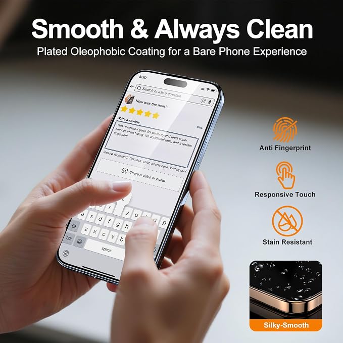 BossKiss for iPhone 11/iPhone XR Screen Protector TOP 9H Hardness Military Grade Shatterproof HD Tempered Glass Full Coverage Anti-Scratch Easy Installation Case Friendly 2 Pack