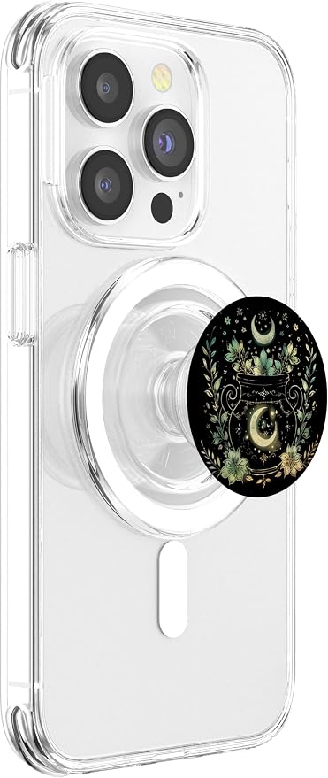 Vintage Witchy Wicca Witch Cauldron Crescent Moon Witchcraft PopSockets PopGrip for MagSafe