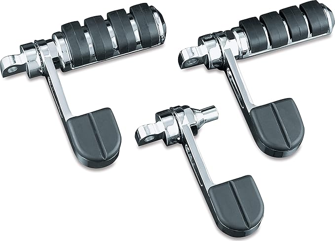 Kuryakyn 8075 Motorcycle Foot Control: ISO Stirrup Heel Rests with Large ISO Pegs, Chrome, 1 Pair