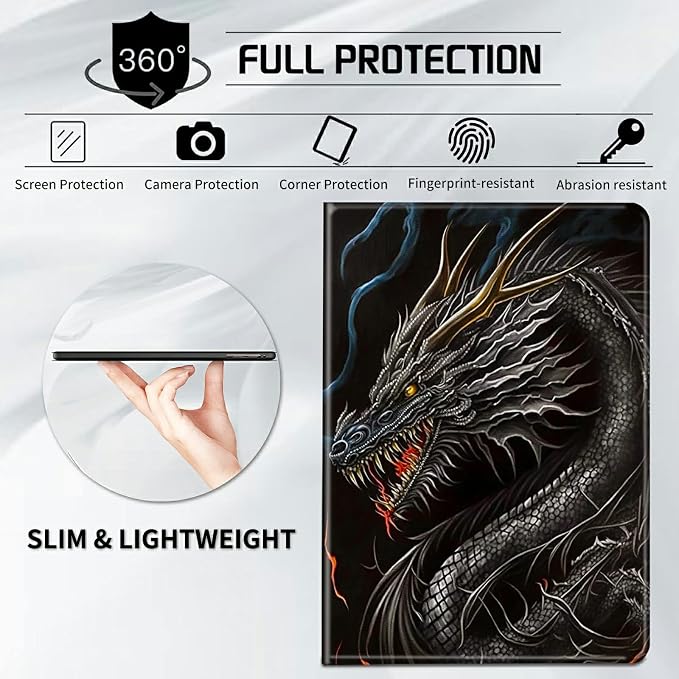 Case for Samsung Galaxy Tab A9 Plus 2023/A11 Plus 2025 11 inch Lightweight Protective PU Leather Smart Stand Cover with Auto Wake Sleep Tablet Case Cover - American Flag &amp Fish
