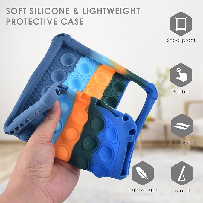 DETUOSI 11 inch Tablet Case Compatible with COLORROOM Android 14 AOCWEI X800 with Shoulder Strap and Stylus Pen Multi-Angle Protective Cover for TECLAST P50 Dazzling Dark Blue