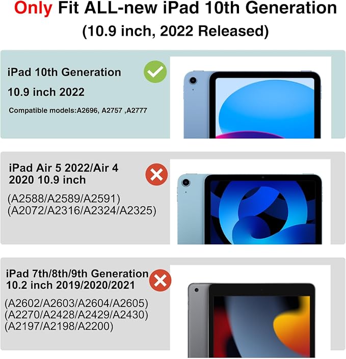 10.2 Waterproof Case Compatible with iPad 9th 8th 7th Generation 2021/2020/2019 Built-in Screen Protector with Strap Stand Pencil Holder Full Body Heavy Duty Protective Shockproof