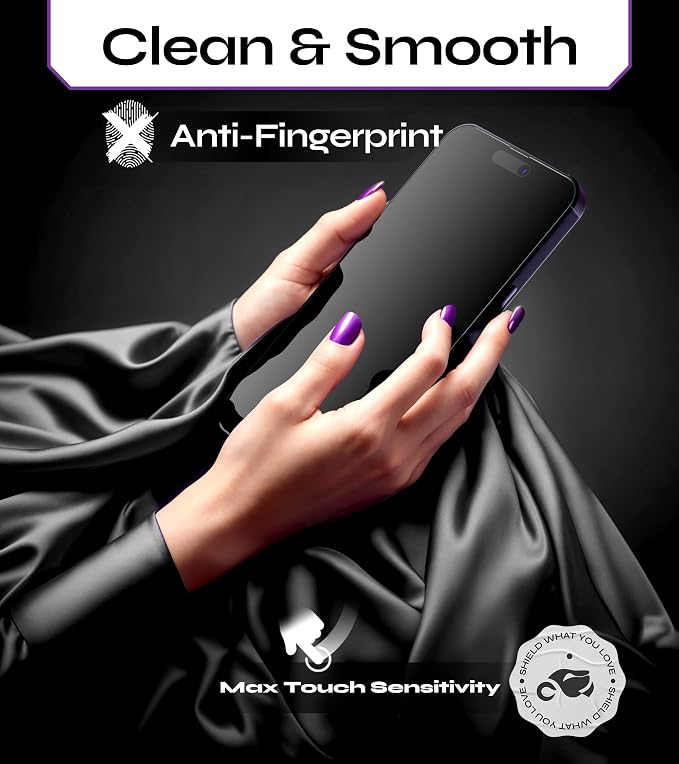 Defenslim for iPhone 15 Pro Privacy Screen Protector (2Pack) Easy Auto-Dust &amp Align Install Kit 6.1 Tempered Glass 9H Hardness Privacy Protection Case Friendly SpyShield