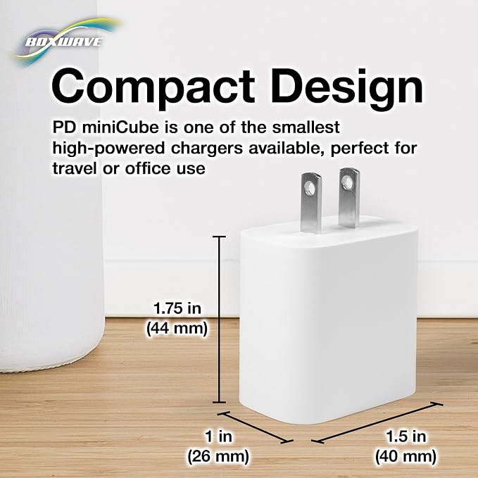 BoxWave Charger Compatible with Ledger Nano X - PD miniCube (20W) 20W PD USB Type-C Wall Charger - Winter White