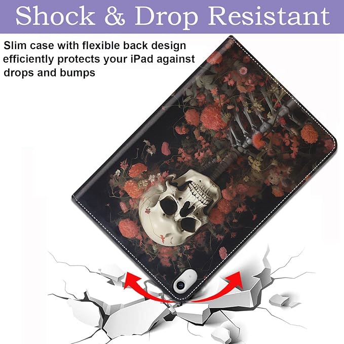Case for iPad (A16) 11th Generation 11 Inch 2025 / iPad 10th Generation 10.9 Inch 2022 Ultra-Thin Multi-Angle Protective Cover with Auto Sleep/Wake A Dark Horse