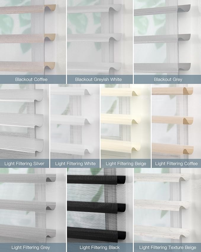 Tokblind Motorized Sheer Shade with Remote Control, Electric Roller Blinds Compatible with Alexa via Hub, Rechargeable Smart Window Shade (Multicolor Sheer Fabric Samples)