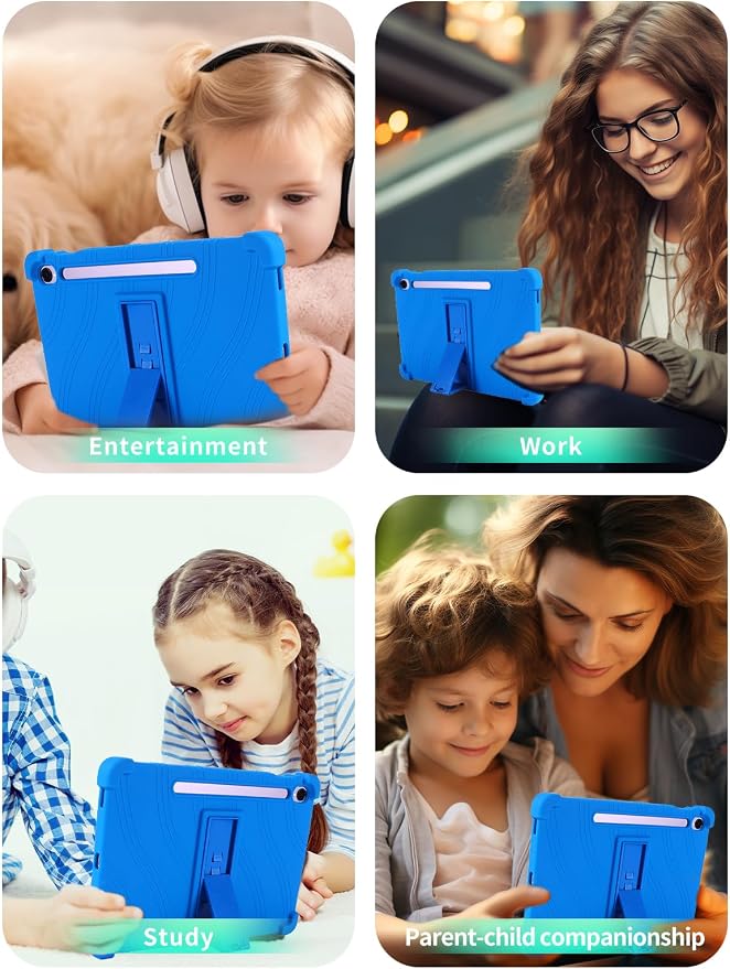 Case for Samsung Galaxy Tab S11 Tablet 11 inchWUNIAK Shock Proof Lightweight Stand Rubber Shell Protective CoverKids Friendly Soft Silicone Adjustable Stand CoverBlue