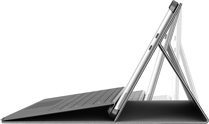 Tablet Case for 2025 New Microsoft Surface Pro 1st Edition 12-inch PU Leather &amp Hard Shell Laptop Protective Cover with Multi-Angle Built-in Kickstand &amp Pen Holder (Black)