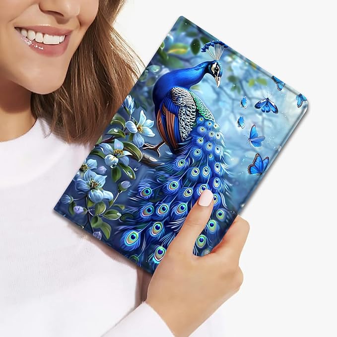 Case for Samsung Galaxy Tab A11 + Plus/A9 + Plus 11 Inch 2025/2023 Ultra-Thin Multi-Angle Protective Cover with Auto Sleep/Wake Black Cat and the Blue Flower