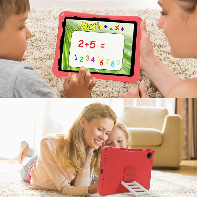 Kids Case for iPad Air 13 (2026/2025/2024) M4/M3/M2 &amp iPad Pro 13 2024 &amp iPad Pro 12.9 Cover 6th/5th/4th/3rd Gen (2022/2021/2020/2018) DIY Figures EVA Rubber Handle Stand Shockproof Bumper