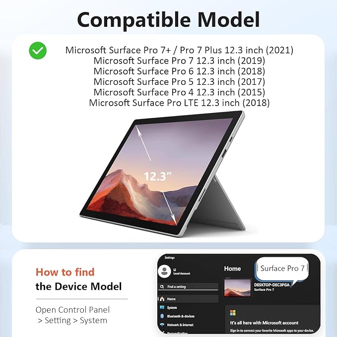 ZenRich Rugged Case for Microsoft Surface Pro 12 (2025)12 inch | Shockproof Hard Protective Case with 360 Rotating KickstandPen Holder and Hand Strap Compatible with Type Cover Keyboard