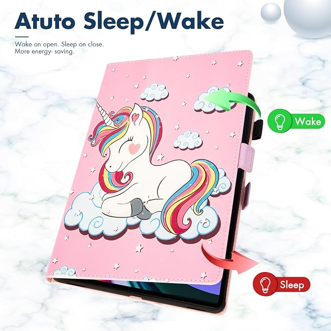 Dteck Wallet Case for Galaxy Tab S10+/S9+/S7 FE/S8+/S7 Plus 12.4 Tablet Premium PU Leather Folding Stand Auto Wake/Sleep Pen Holder Case with Hummingbirds