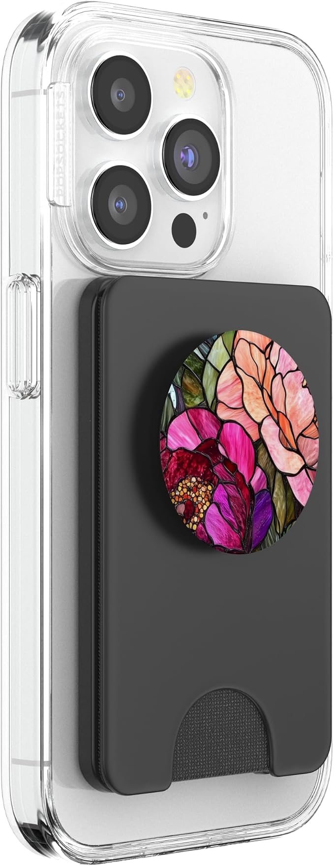 Vibrant Peonies in Bold Pink and Red Artwork PopSockets PopWallet for MagSafe