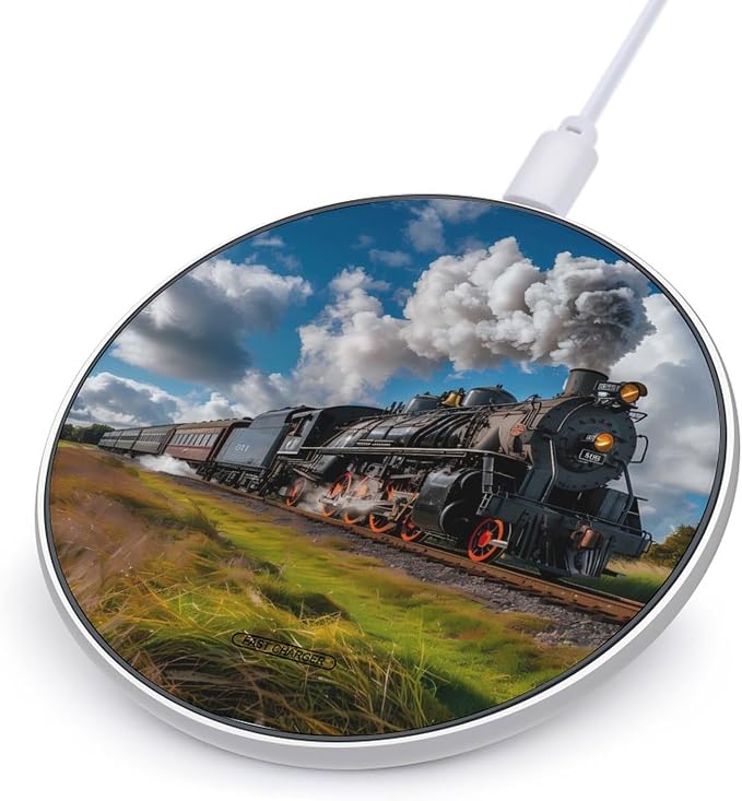 Vintage Steam Engine Train Wireless Charger Portable Charging Pad | LightweightAll Smartphone