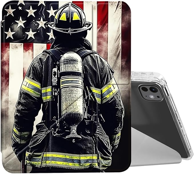 for iPad 10.2 &amp 10.5/iPad 9th/8th/7th Generation 10.2 2021 2020 2019 Case Mutil Angles Folding Y-Shaped Stand Cover with Pencil Holder Auto Wake/SleepAmerican Flag and Cow
