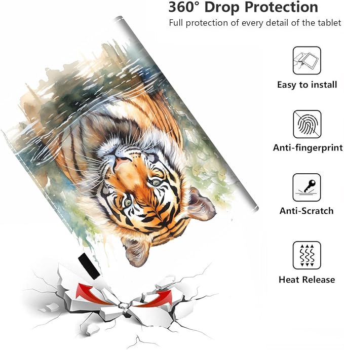 Case for Amazon Kindle Fire HD 10 Tablet 10.1 (9th/7th Generation 2019/2017 Release) - PU Leather Folio Case with Smart Auto Wake/Sleep African American Girl