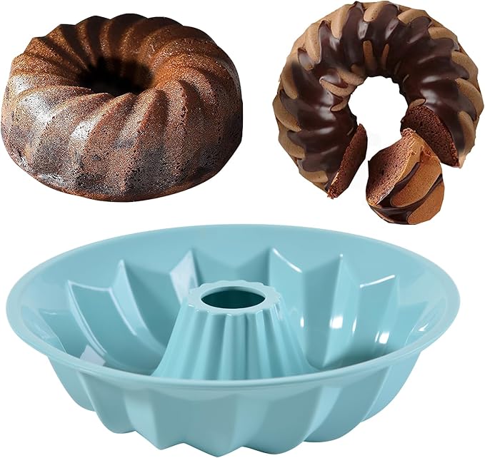 FunSiltasy Silicone Cake Mold Flower Shaped - Non-Stick Pan, Reusable Flexible Baking Mold for Cakes Cupcakes Chocolate, Easy to Clean Pink Baking Supplies