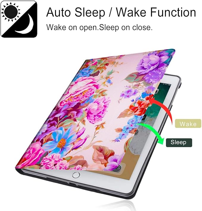for Microsoft Surface GO 3/GO 2 Case with Adjustable Stand &amp Auto Wake/Sleep PU Leather Slim Smart Protect Cover - African Women Red Hair