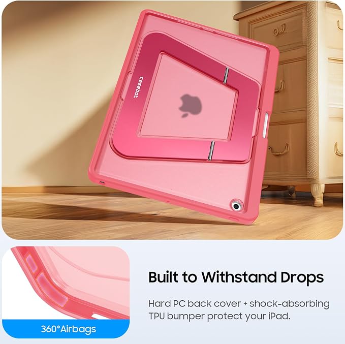 Fintie Shockproof Case for iPad 9th / 8th / 7th Generation 10.2 Inch | Slim Frosted Hard Back Cover Multi-Angle Viewing Built-in Kickstand &amp Pencil Holder Anti-Scratch Black