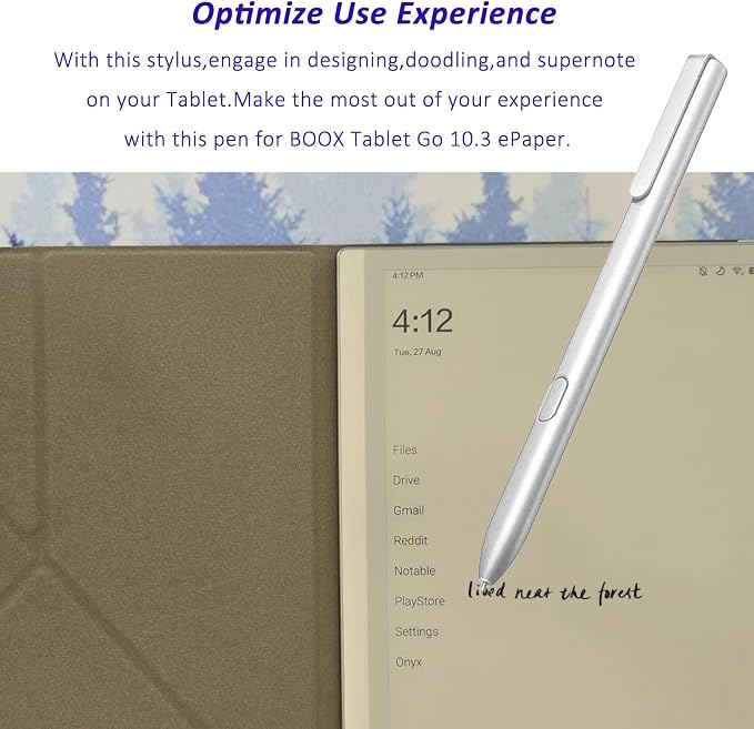 Stylus Pen for BOOX Tablet Go 10.3 ePaper Pen Plus Stylus Compatible for BOOX 10.3 Go ePaper E Ink TabletHigh PrecisionSmooth Writing(Black)